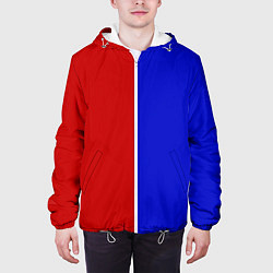 Куртка с капюшоном мужская Красно-синий, цвет: 3D-белый — фото 2