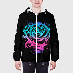 Куртка с капюшоном мужская Неоновая Роза Neon Rose, цвет: 3D-белый — фото 2
