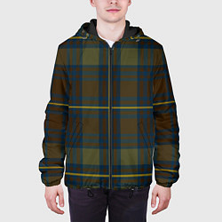 Куртка с капюшоном мужская Шотландская клетка, тартан, цвет: 3D-черный — фото 2