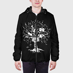 Куртка с капюшоном мужская Музыкальное Дерево, цвет: 3D-черный — фото 2