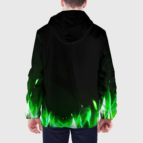 Мужская куртка Зеленый огонь / 3D-Белый – фото 4