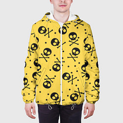 Куртка с капюшоном мужская Череповый фон Черепа, цвет: 3D-белый — фото 2