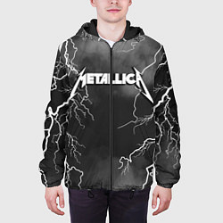 Куртка с капюшоном мужская METALLICA РАЗРЯД МОЛНИИ, цвет: 3D-черный — фото 2