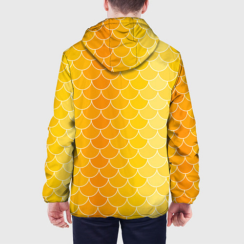 Мужская куртка Желтая чешуя / 3D-Белый – фото 4