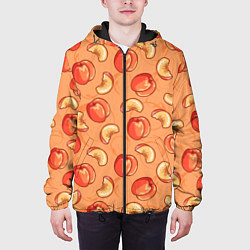 Куртка с капюшоном мужская Яблоки, цвет: 3D-черный — фото 2