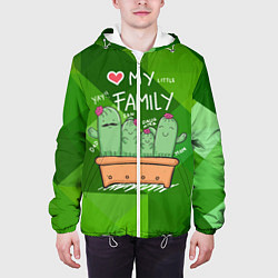 Куртка с капюшоном мужская Милая семья кактусов, цвет: 3D-белый — фото 2