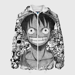 Куртка с капюшоном мужская Луфи улыбается one piece, цвет: 3D-белый