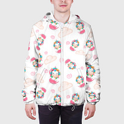 Куртка с капюшоном мужская Радужные Единороги, цвет: 3D-белый — фото 2