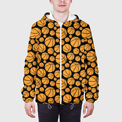 Куртка с капюшоном мужская Баскетбольные Мячи, цвет: 3D-белый — фото 2