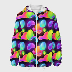 Куртка с капюшоном мужская Ночные фонарики-светлячки, цвет: 3D-белый