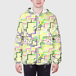 Куртка с капюшоном мужская Geometric Color, цвет: 3D-белый — фото 2