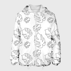 Куртка с капюшоном мужская Листья, цвет: 3D-белый