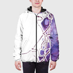 Куртка с капюшоном мужская Фиолетовые нити, цвет: 3D-черный — фото 2