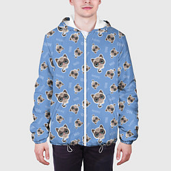 Куртка с капюшоном мужская Недовольный Кот, цвет: 3D-белый — фото 2