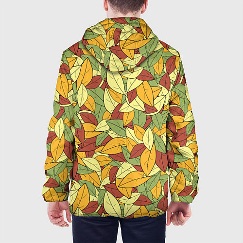Мужская куртка Яркие осенние листья / 3D-Белый – фото 4