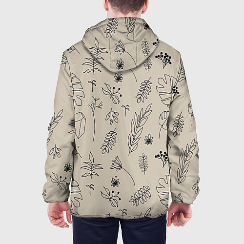 Мужская куртка Цветы и листья / 3D-Белый – фото 4