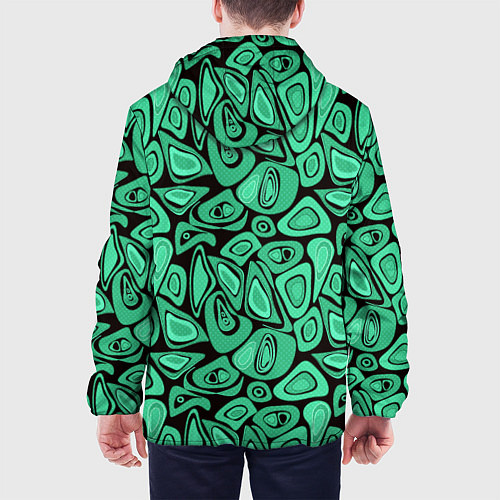 Мужская куртка Зеленый абстрактный узор / 3D-Белый – фото 4