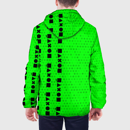 Мужская куртка Безразличие - Космос Паттерн справа / 3D-Белый – фото 4
