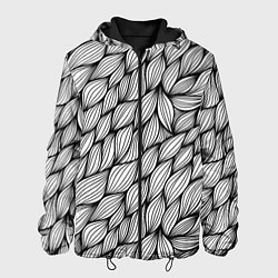 Куртка с капюшоном мужская Лепестки, цвет: 3D-черный