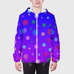 Куртка с капюшоном мужская Фантастические шары, цвет: 3D-белый — фото 2