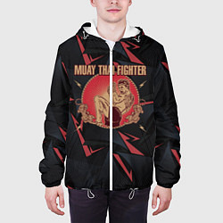 Куртка с капюшоном мужская MUAY THAI FIGHTER, цвет: 3D-белый — фото 2