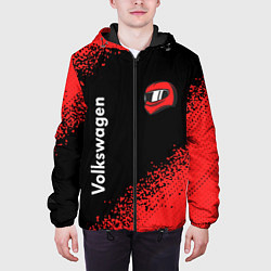 Куртка с капюшоном мужская Фольксваген - Racing, цвет: 3D-черный — фото 2