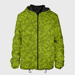 Куртка с капюшоном мужская Зеленый мраморный узор, цвет: 3D-черный