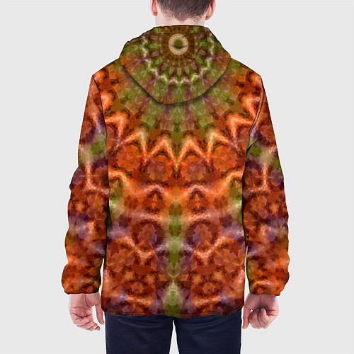 Мужская куртка Оранжево-оливковый калейдоскоп / 3D-Белый – фото 4