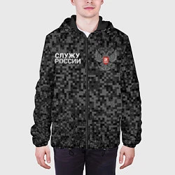 Куртка с капюшоном мужская Камуфляж в точку Россия, цвет: 3D-черный — фото 2