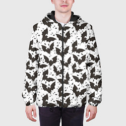 Куртка с капюшоном мужская Летучие мыши, цвет: 3D-черный — фото 2