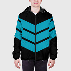 Куртка с капюшоном мужская Минималистичные три полоски, цвет: 3D-черный — фото 2