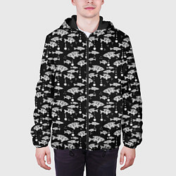 Куртка с капюшоном мужская Узор для рыбака, цвет: 3D-черный — фото 2