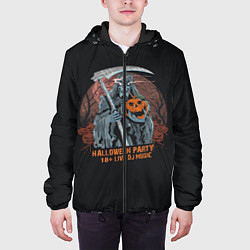 Куртка с капюшоном мужская Смерть с Косой, цвет: 3D-черный — фото 2