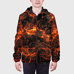 Куртка с капюшоном мужская Горящая лава, цвет: 3D-черный — фото 2