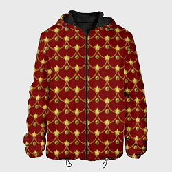 Куртка с капюшоном мужская Ёлочные Звёзды, цвет: 3D-черный
