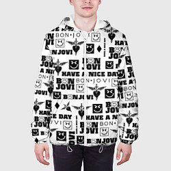 Куртка с капюшоном мужская BON JOVI ЛОГОБОМБИНГ БОН ДЖОВИ ПАТТЕРН, цвет: 3D-белый — фото 2