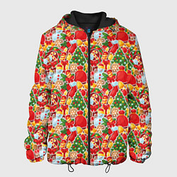 Куртка с капюшоном мужская Merry Christmas символика, цвет: 3D-черный