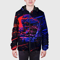 Куртка с капюшоном мужская Neon Samurai Неоновый Самурай, цвет: 3D-черный — фото 2