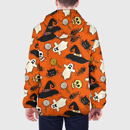Мужская куртка Хэллоуинские шалости / 3D-Белый – фото 4