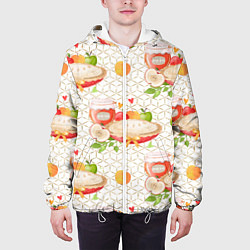 Куртка с капюшоном мужская Яблочный пирог, цвет: 3D-белый — фото 2