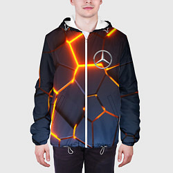 Куртка с капюшоном мужская MERCEDES-BENZ AMG 3D ГЕОМЕТРИЯ, цвет: 3D-белый — фото 2