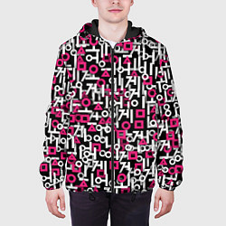 Куртка с капюшоном мужская Узор из Игры в кальмара, цвет: 3D-черный — фото 2