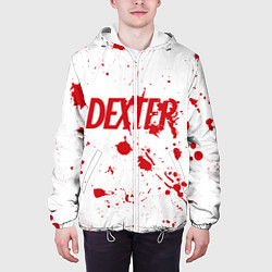 Куртка с капюшоном мужская Dexter logo Декстер брызги крови, цвет: 3D-белый — фото 2