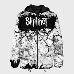 Куртка с капюшоном мужская Надпись Слипкнот Рок Группа ЧБ Slipknot, цвет: 3D-черный