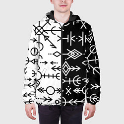 Куртка с капюшоном мужская ДРЕВНИЕ СЛАВЯНСКИЕ РУНЫ, цвет: 3D-черный — фото 2
