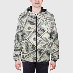 Куртка с капюшоном мужская Dollars money, цвет: 3D-черный — фото 2