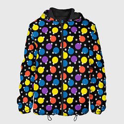 Куртка с капюшоном мужская Новогодние Лампочки, цвет: 3D-черный