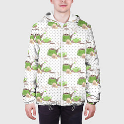 Куртка с капюшоном мужская Зеленый чай, цвет: 3D-белый — фото 2