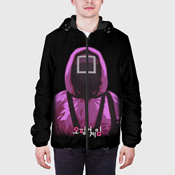 Куртка с капюшоном мужская Squid Game Square Guy, цвет: 3D-черный — фото 2