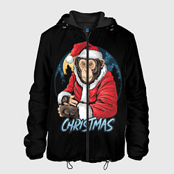 Куртка с капюшоном мужская CHRISTMAS обезьяна, цвет: 3D-черный